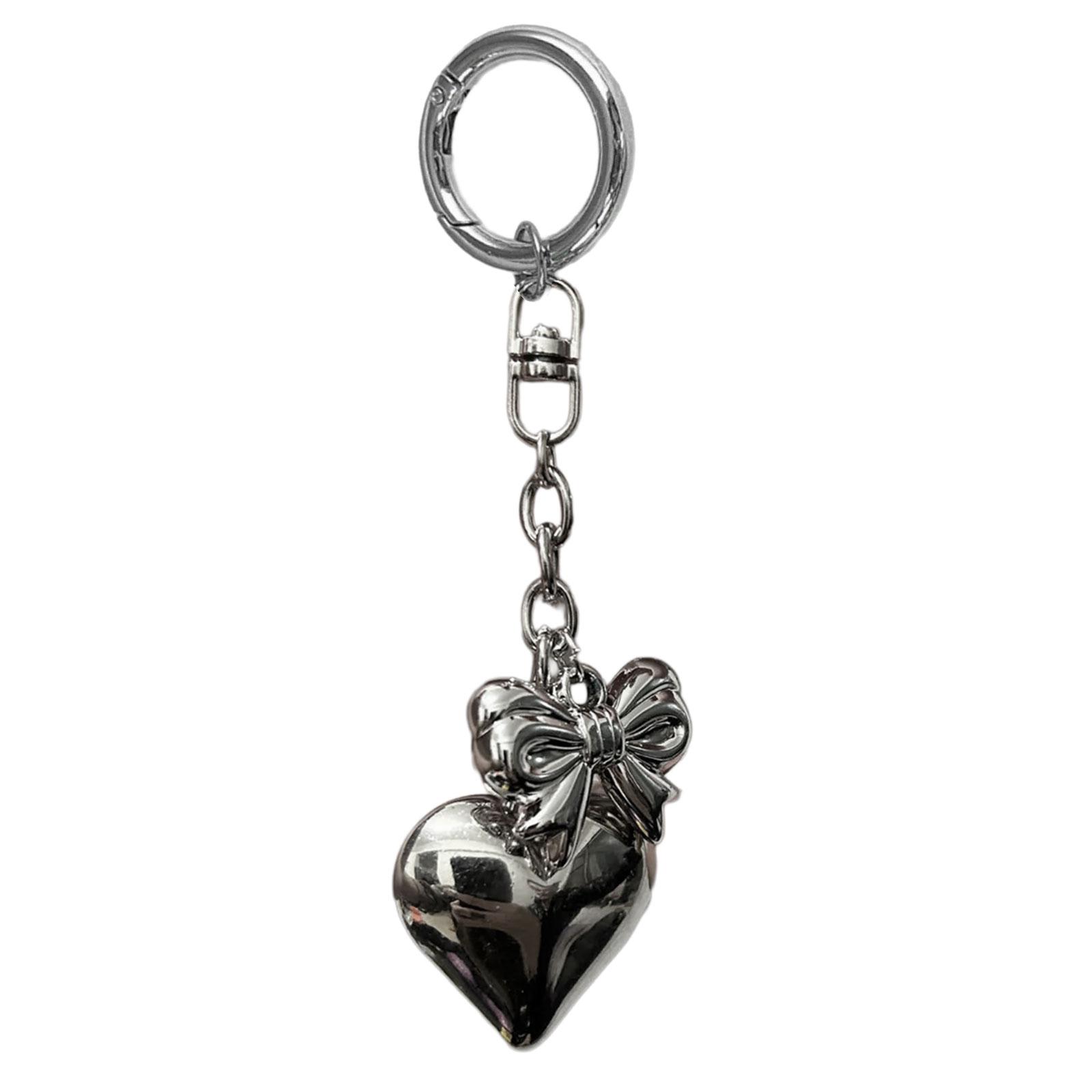 

Bowknot Heart Pendant Keychain Big Heart Keyring Hanging Decorations for Car Key Backpack Bag Purse Jewelry Accessory