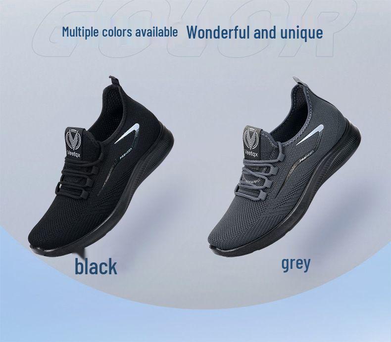 Plus Size Men's Lace-Up Mesh Breathable Low-Top Non-Slip Cloth Shoes for Spring & Autumn