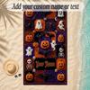 Halloween Theme Soft Beach Towel Personalized Custom Name Text Towel Portable for Beach Pool Travel