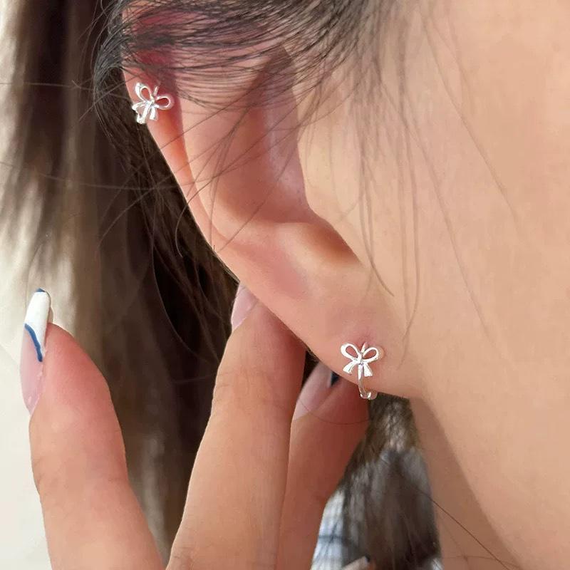 Женские серьги-пирсинги для ушей из стерлингового серебра 925 пробы - Универсальные серьги-гвоздики для хряща для комфортного сна