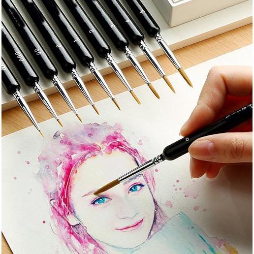 10 stuks kunstenaar penseelset nylon haar aquarel acryl olieverfschilderij tekening kopen vanaf een prijs van 2.16