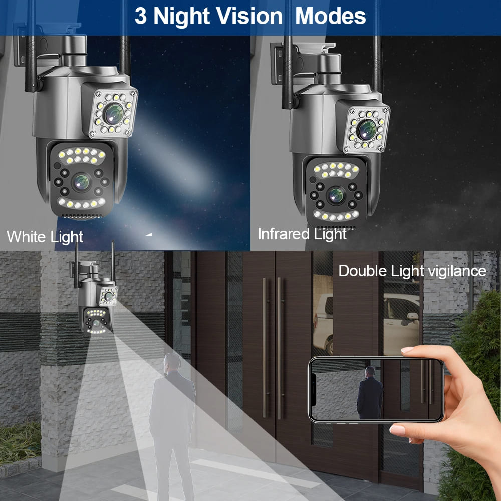EU CCTV Camera V380 Pro 4K 8MP Wi-Fi 4G SIM Card Outdoor IP Security Camera Bidirectional Call Color Night Vision AI WiFi Camera