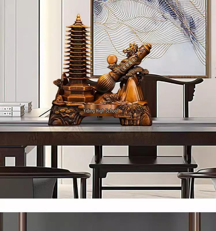 Golden Thirteen-Layer Wenchang Pagoda Figurine