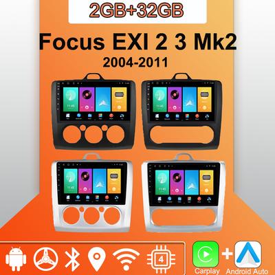 רדיו לרכב אנדרואיד Carplay עבור פורד פוקוס EXI MT 2 3 Mk2 Mk3 2004-2011 נגן מולטימדיה יחידת ראש סטריאו ניווט GPS BT WIFI 2+32GB
