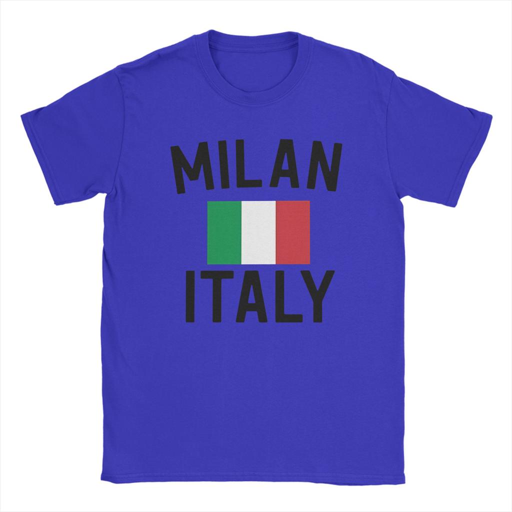 Unisex T Shirt Milan Italy Flag T Shirts Fashion Beach Tee Shirt Awesome Cotton Tops Gift