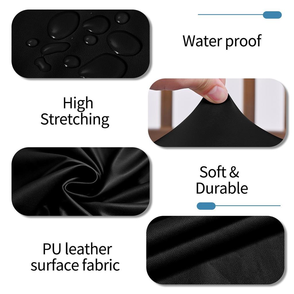 1PC Elastic PU Waterproof High Back Chair Covers New Solid Color Universal Thickened XL Chair Cover for Home Hotel Dining