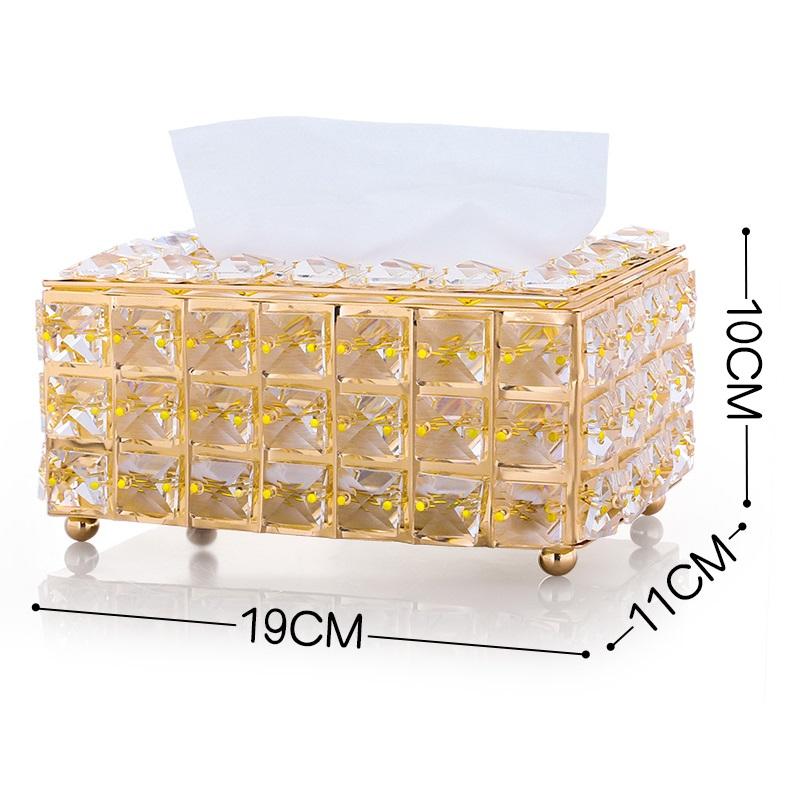Caixa de lenços de vidro cristal, capa para casa, hotel, carro, porta-canetas, ferramentas, acessórios cosméticos, prateleiras de armazenamento de mesa, decoração, papel toalha