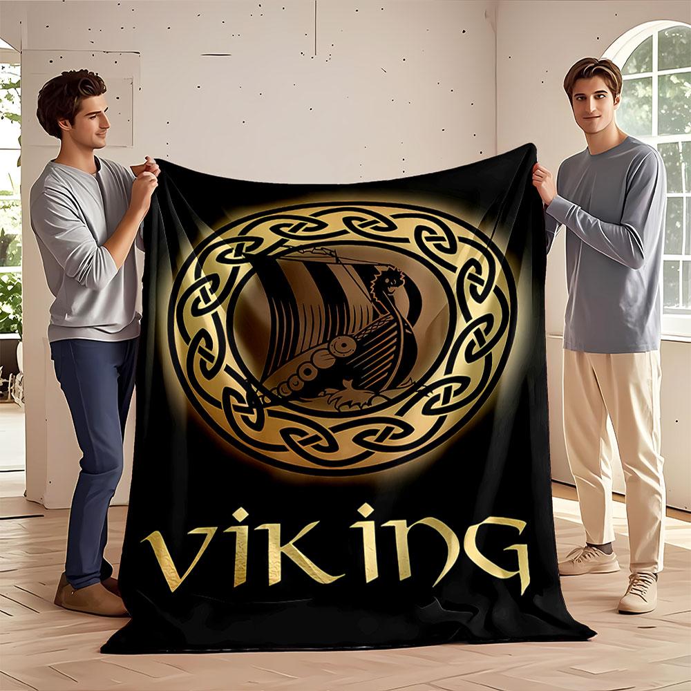 Viking Ship Art Blanket for all seasons blanket lunch break throw gift
