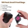 Abgh-100 Pack Geruchsdichte Beutel - 3 X 4 Zoll Wiederverschließbare Mylar-Beutel Folienbeutel Flacher Reißverschlussbeutel Mattes Schwarz Qualität