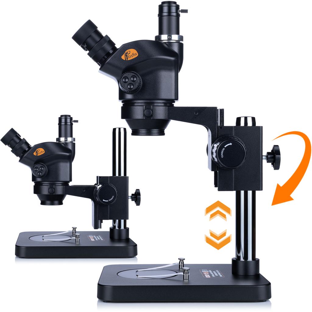 Rosfix Capella Pro MSCP-T-PS1-B – Mikroskop Trinokularowy Stereoskopowy 7-45x | Zoom 0,7-5x | Optyka Greenough | Głowica 360° | C-Mount 25 Mm
