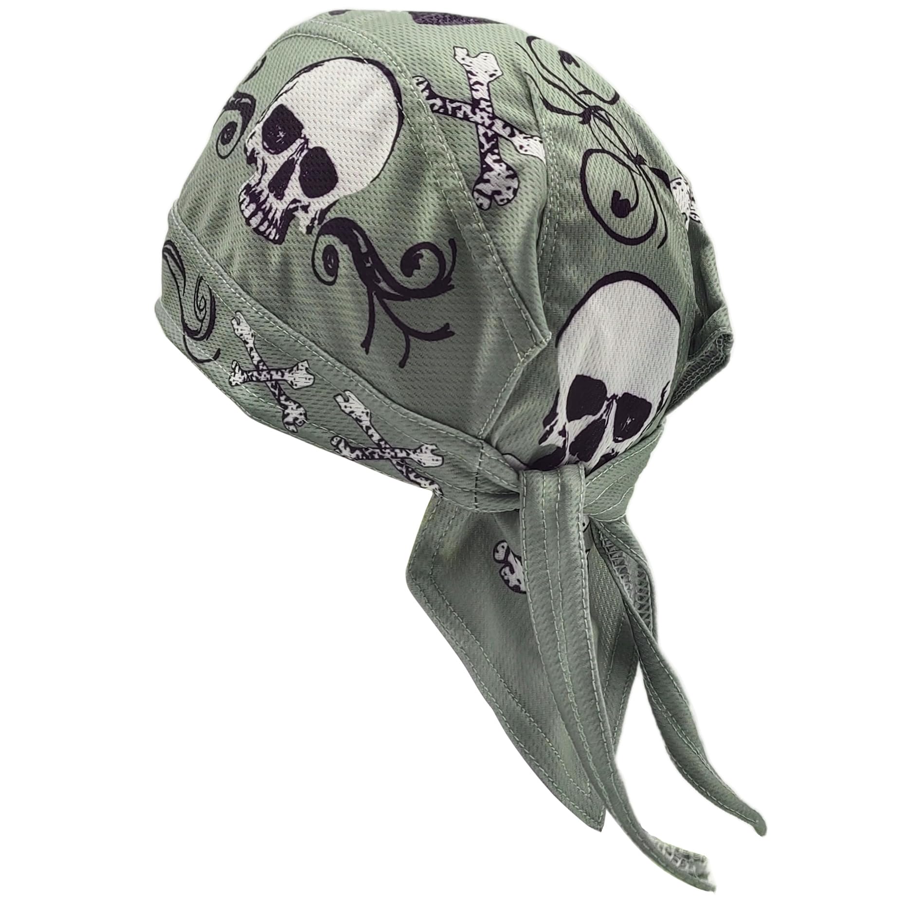 

Trifong Bandana Cap Mesh Quick Dry Sweat Absorption Pirate Hat Gray Bandana Headscarf Adult Bandana UV Cut Sweat Stopper Breathable Material Durag