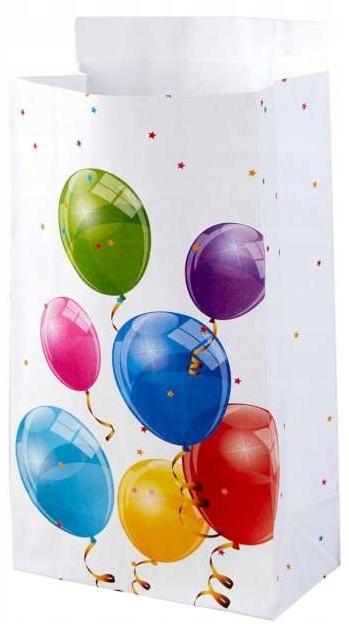 Torebki Prezentowe Balony Baloniki Urodziny 4Szt.