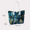 Geometric Teal Gold Pattern Tote Bag 