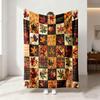 1pc Autumn Harvest Festival Fallen Leaf Print Flannel Blanket Comfortable Lunch Break Leisure Gift Cover Carpet Machine Washable