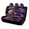 Fioletowo-złoty pokrowiec na fotel samochodowy z motywem smoka dla większości samochodów, dekoracyjne wysokiej jakości pokrowce ochronne na fotel samochodowy pełny zestaw, uniw