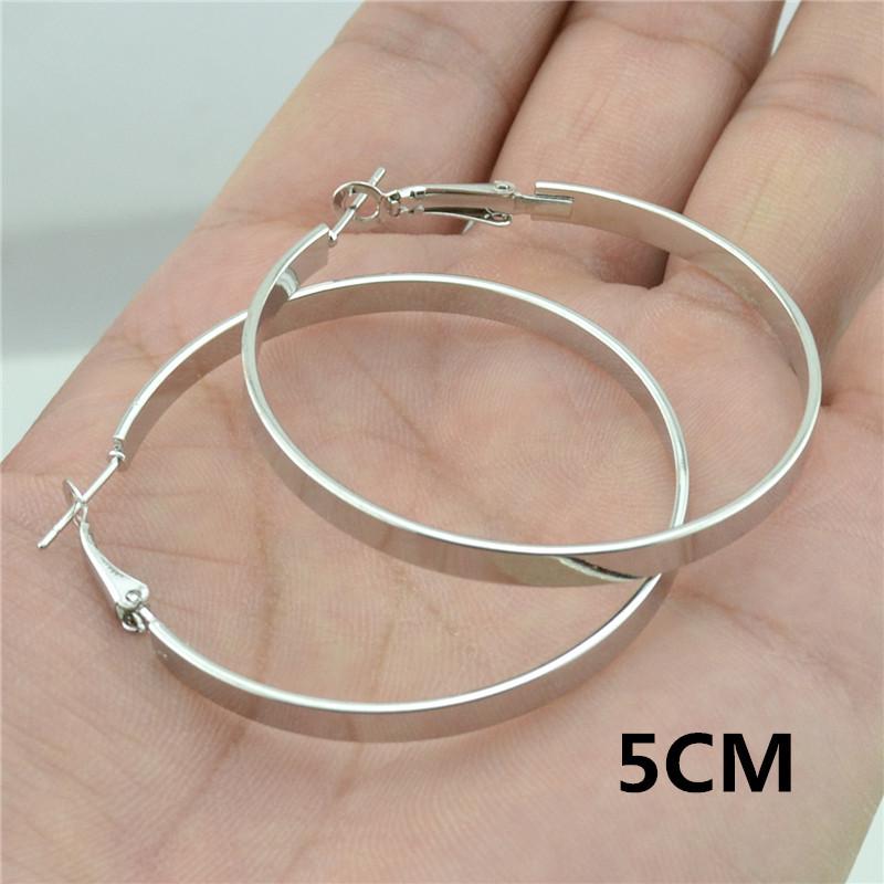 Women's Versatile Large Hoop Earrings - Trendy Personality In Black, Gold, Silver; Non-Piercing Ear Clips for Nightclubs