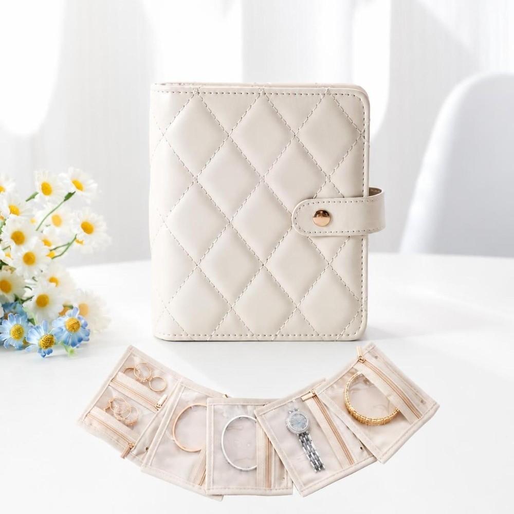 Clear Pockets Necklace Binder Storage Book PU Leather Jewelry Packaging Box Storage Bag For Women