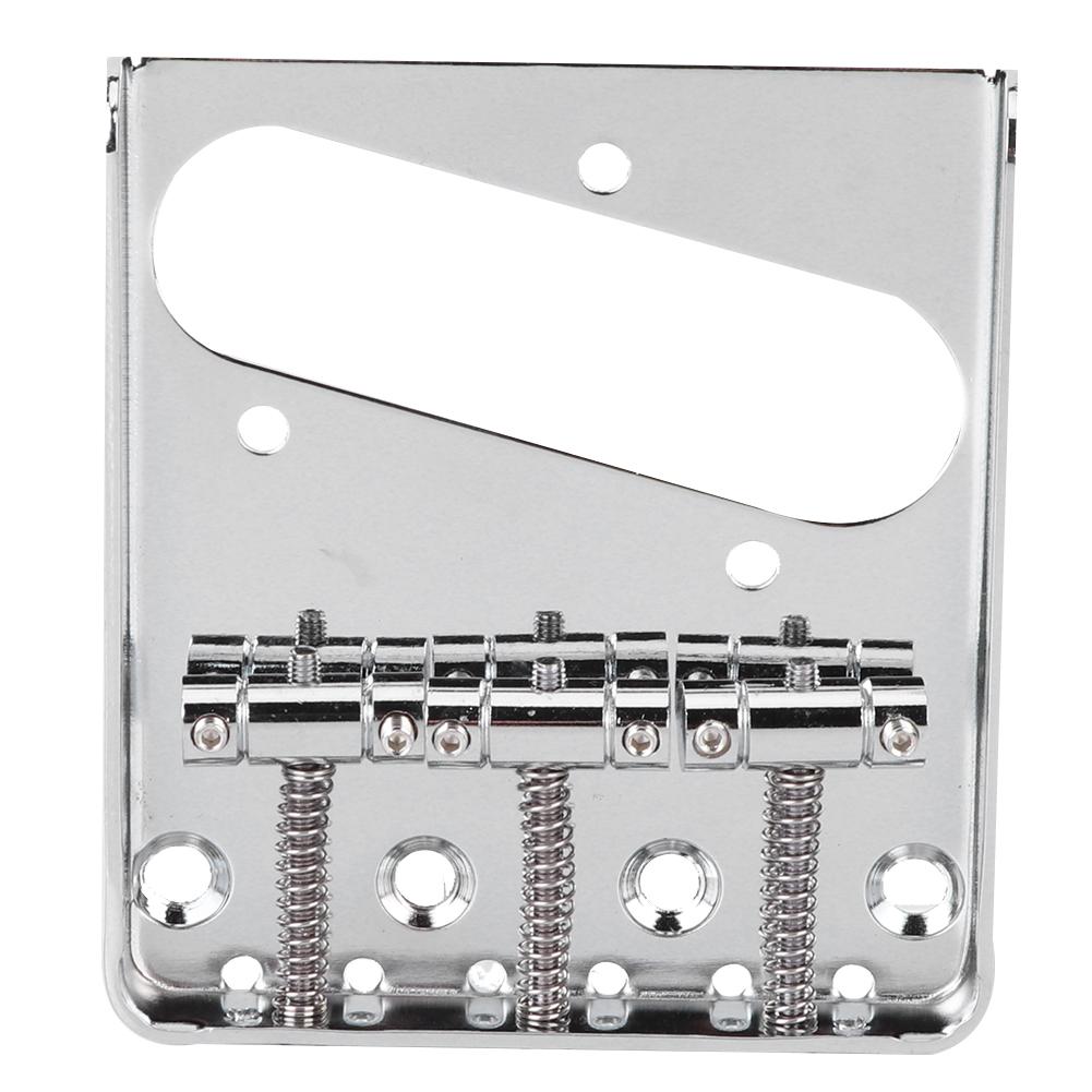 Electric Guitar Saddle Bridge 3‑Saddle Fixed for TL Set Replacement Electric InstrumentSilver