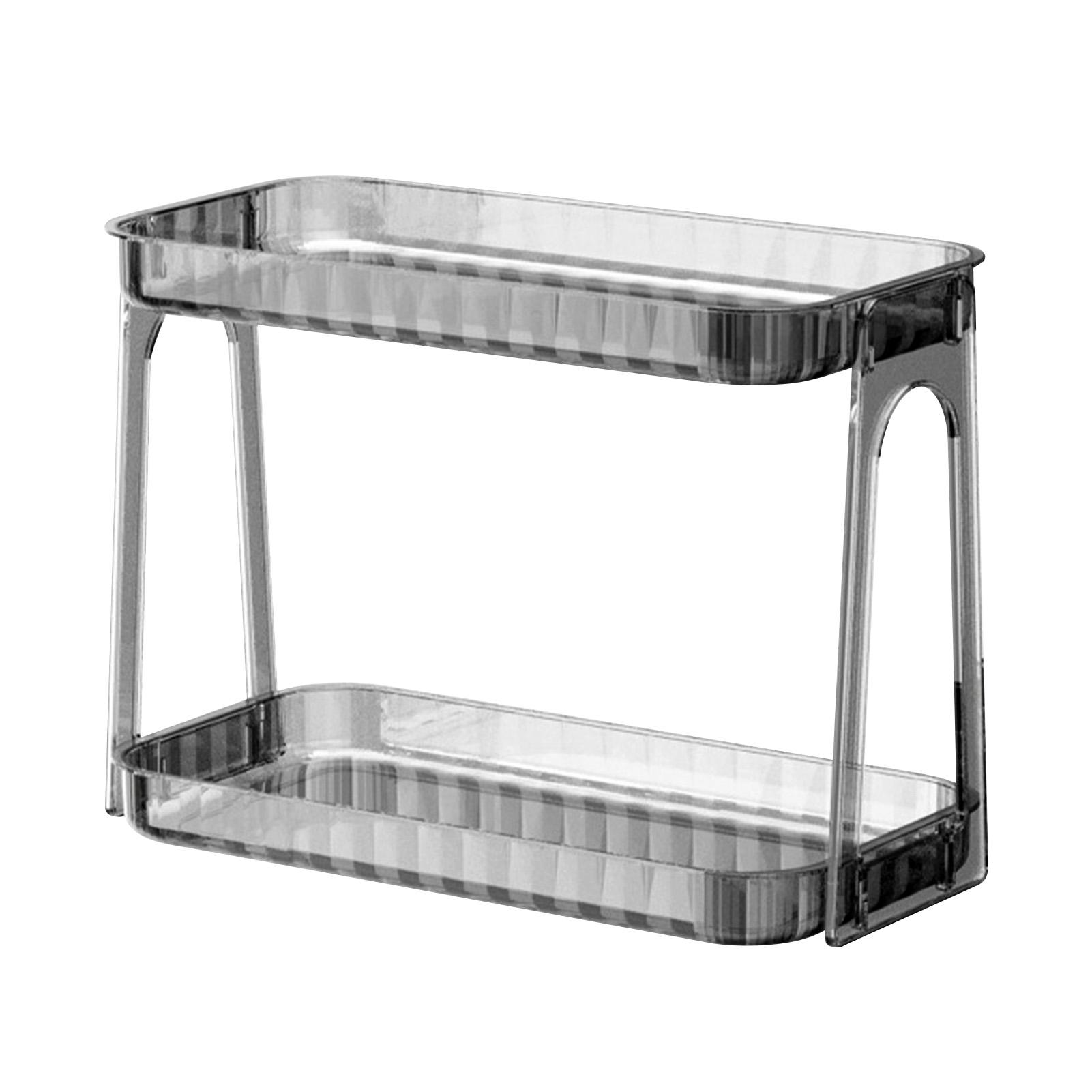 

Стойка для хранения косметики, двухслойная, прозрачная, съемная, современная, накладная, органайзер для косметики серый