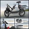Elektrischer Roller für Pendler mit Sitz, Heckkorb, 48V Akku, 500W Motor, faltbarer Rahmen