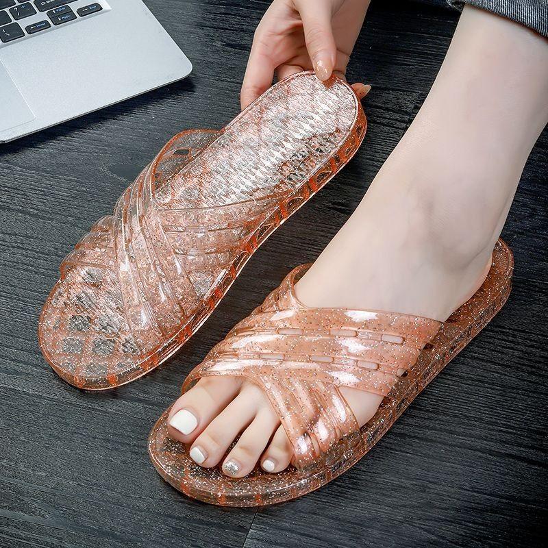 

Fashion Women s Slippers and Ladies Sandals Home Bathroom Flat Crystal Shoes Chic Elegant Summer Footwear Clappers Shoe Unique 39 Slides 36