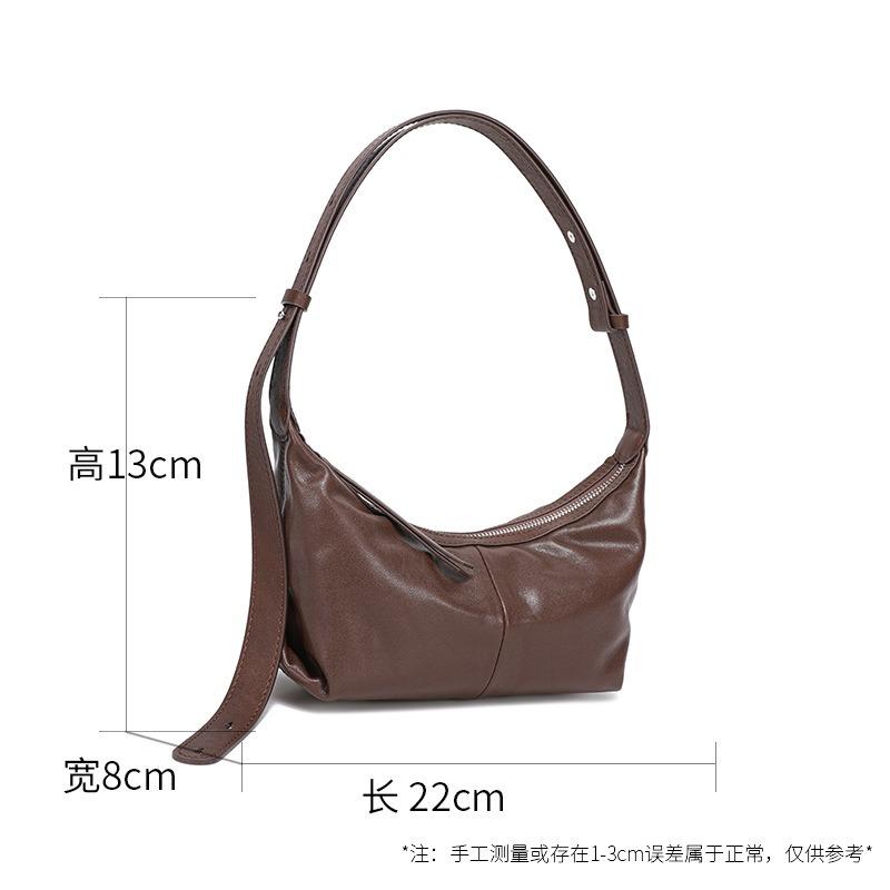 Leather Women's Bags, Armpit Bags, New Retro Messenger Bags, High-end Textured Commuter Bags, Versatile Shoulder Bags.