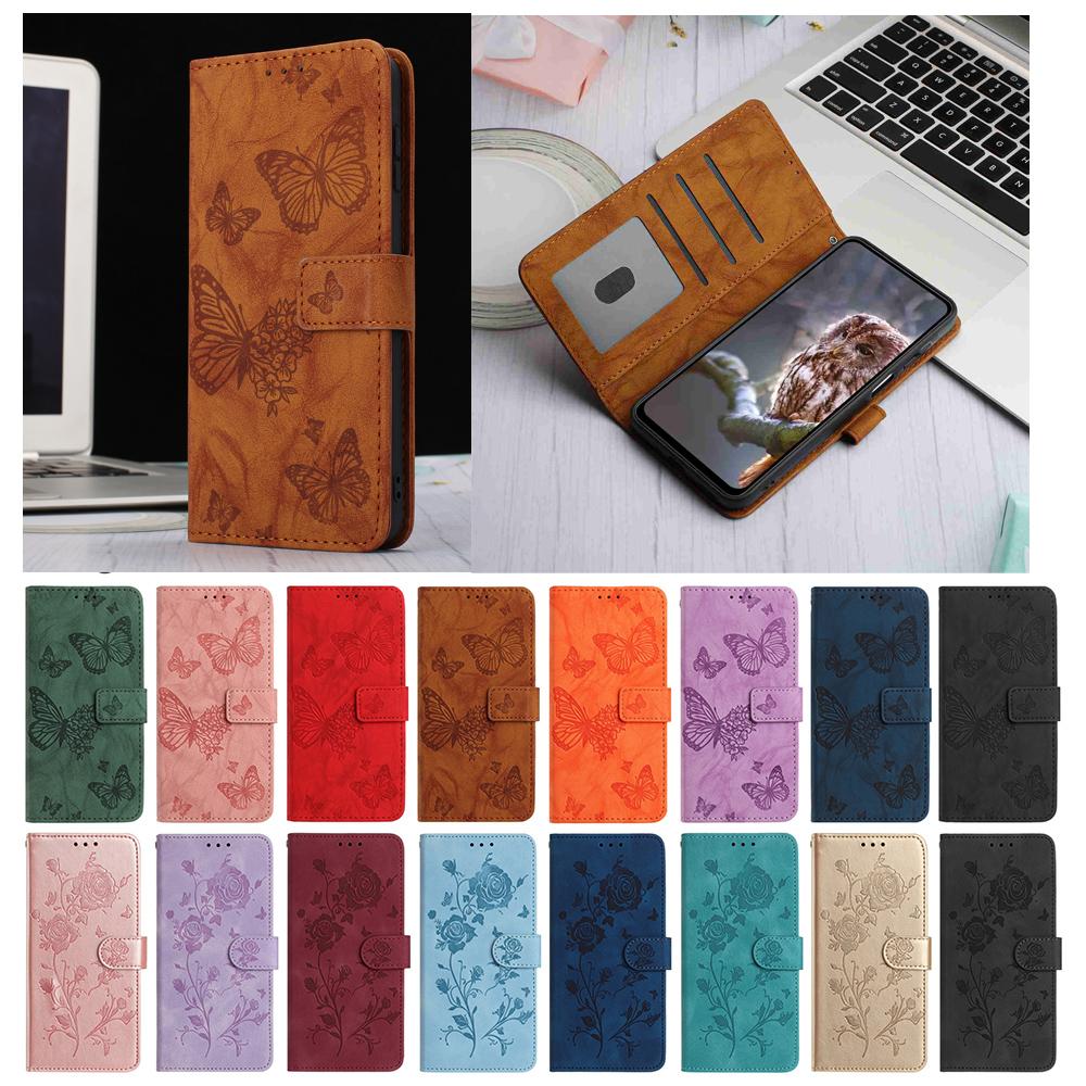 Leather Phone Case For Motorola Moto G55 G56 G57 G62 G67 Power G73 G75 G84 G86 Power G Play E15 E13 Embossing Print Wallet Cover