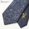 [Disney] Winnie the Pooh Calligraphy Pattern Tie D50026 Navy