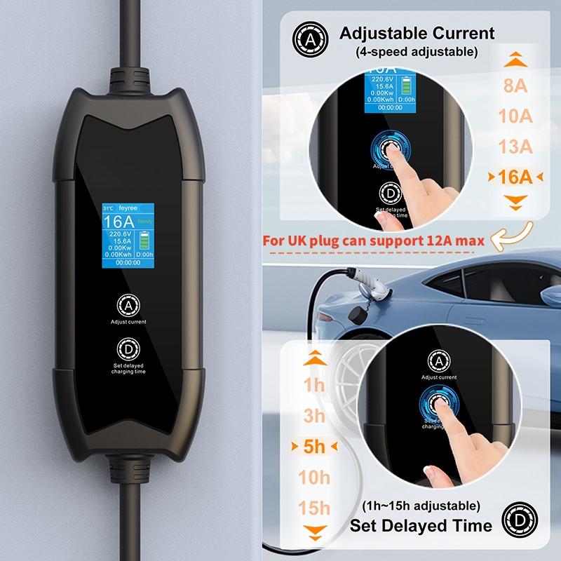 16A 3.5kW Type 2 Electric Car Charging Station 5M Charging Cable Electric Vehicle Car Charger EV Charger