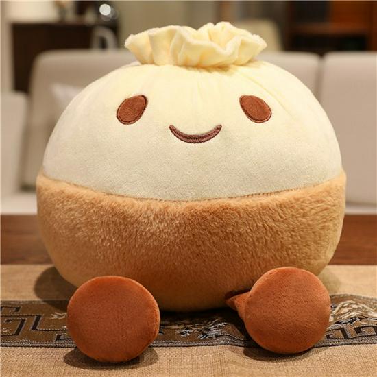 Cute Dumpling Plush Toy Cushion - Jiaozi Doll for Girls
