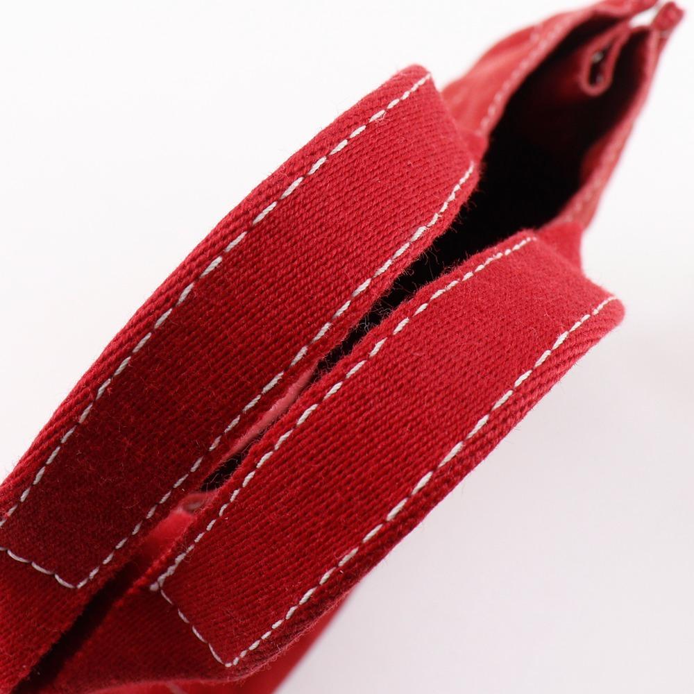 HERMES Deauville PM Handbag Red canvas Women Used