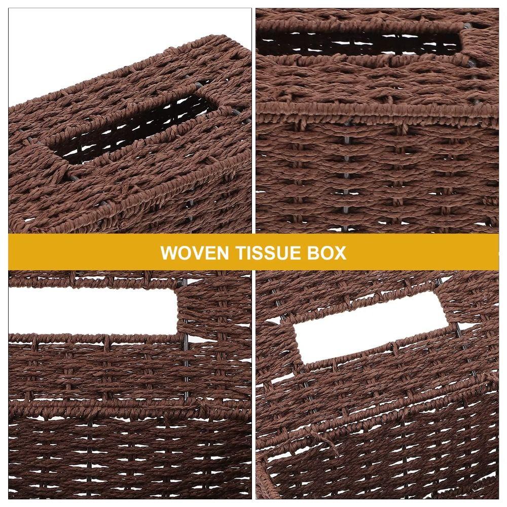 Hand Woven Storage Box Japanese Style Napkin Box Creative Rattan Woven Tissue Box  Home