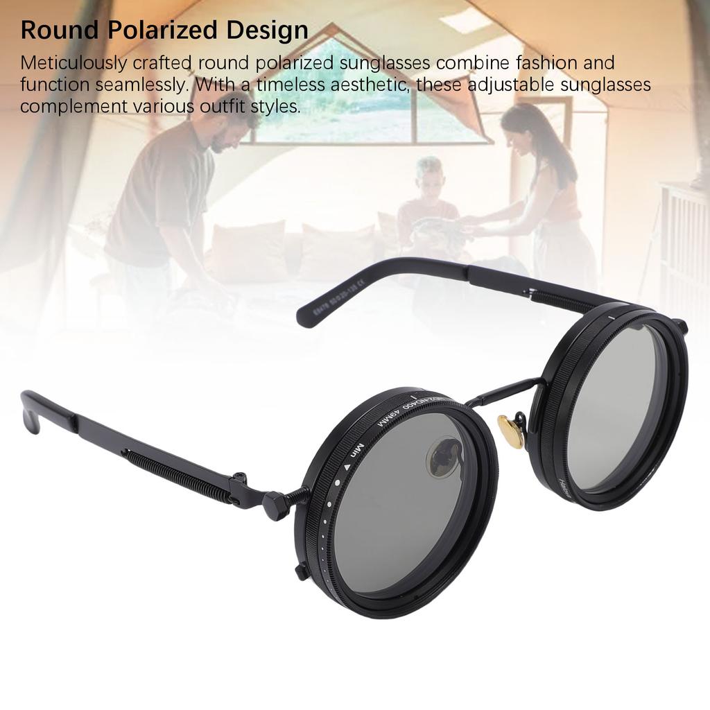 Nastavitelné tónované sluneční brýle 9 rychlostí ND2-400 filtr 49MM kulaté polarizované rybářské sluneční brýle pro venkovní průzkum