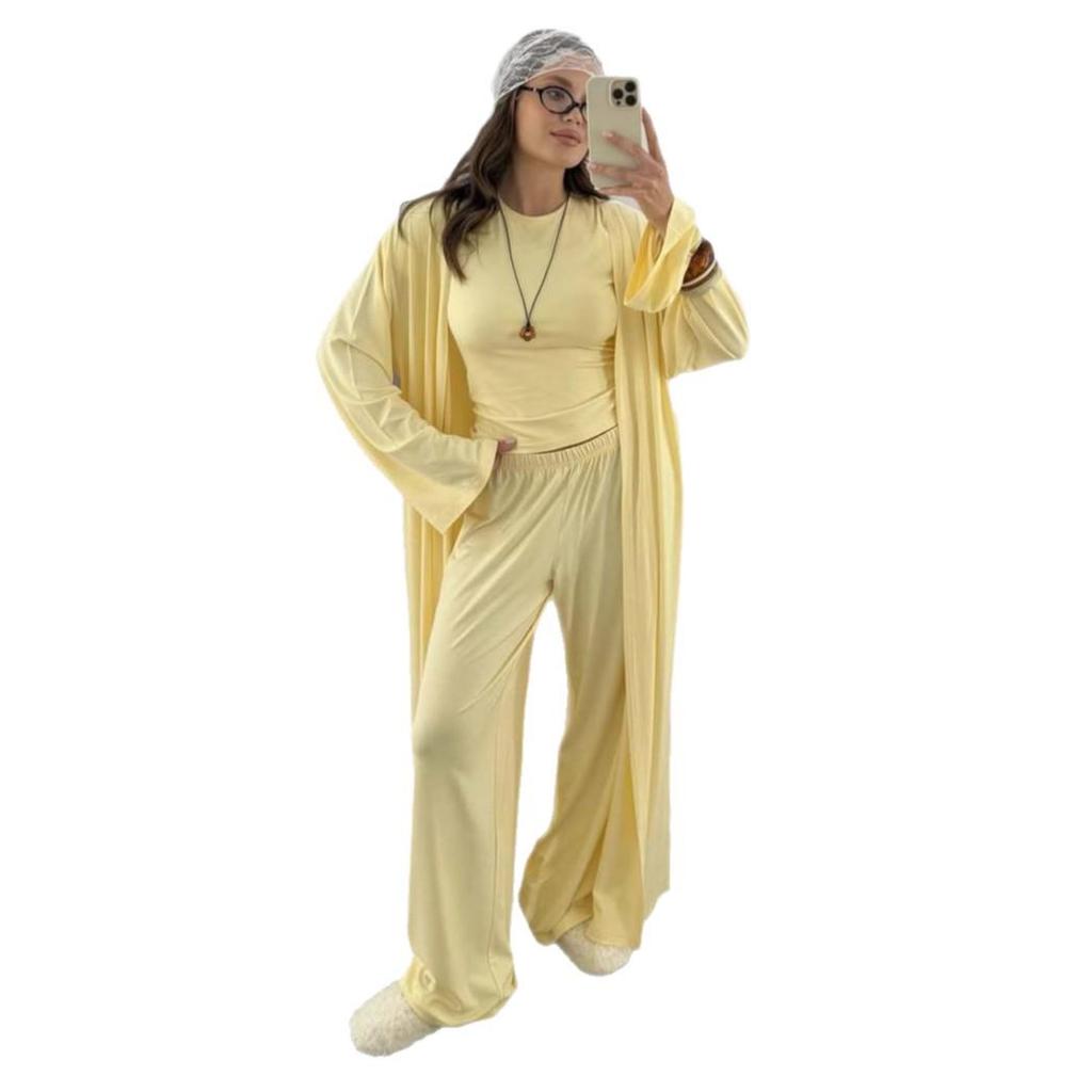 2025 Herbst Europäisches & Amerikanisches Lässiges Dreiteiliges Set: Kurzarm-Oberteil, Weitbeinige Hose, Jacke.