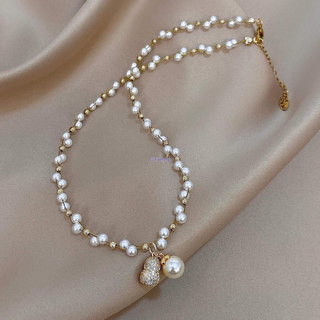 2025 Peanut Pearl Pendant Necklace: Elegant Light Luxury Choker for Women