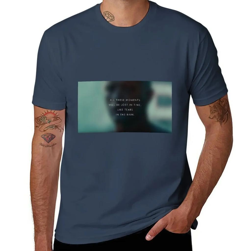 ;Tears in the rain poster T-Shirt for a boy oversizeds customizeds men clothings