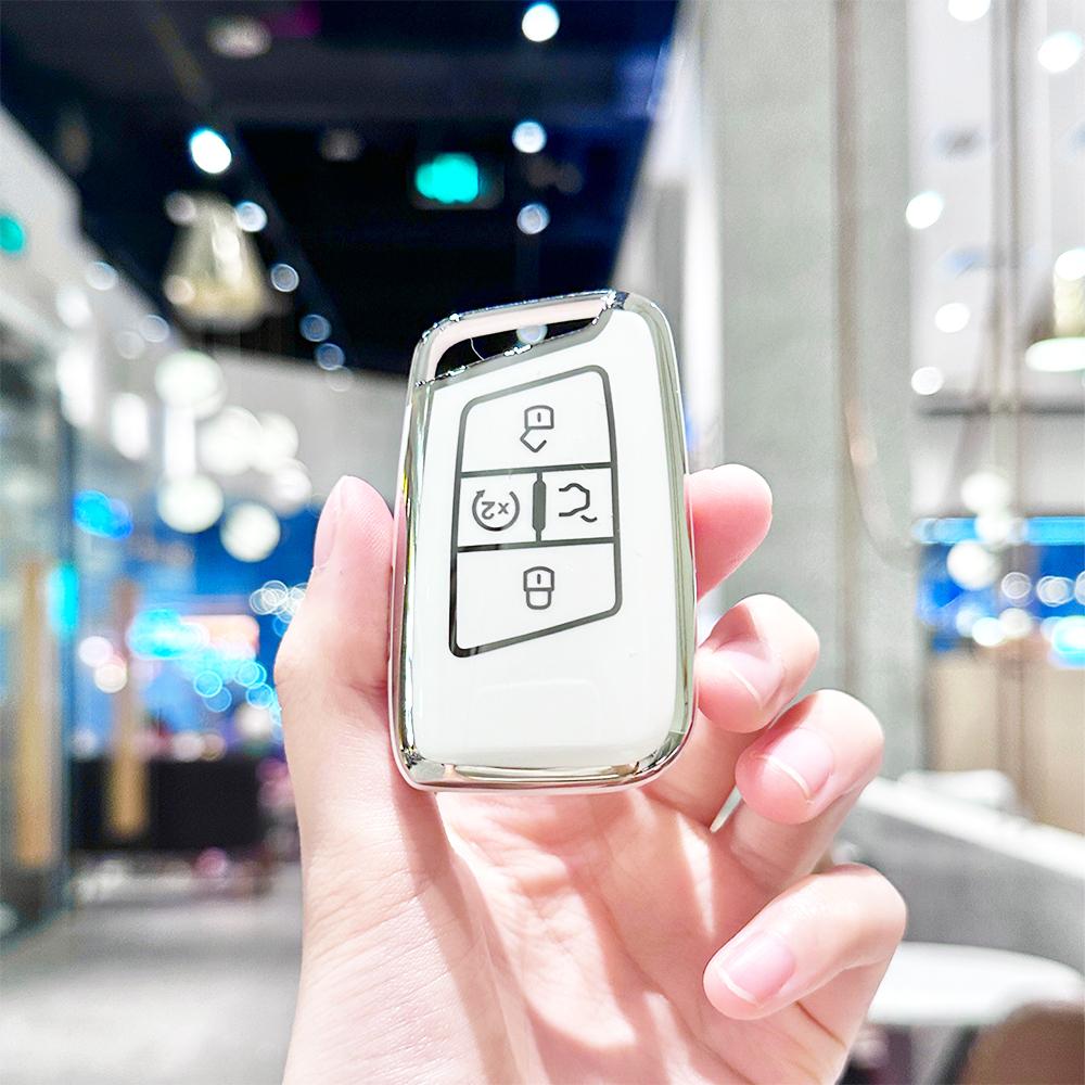 

5-кнопочный ТПУ Автомобильный Чехол-брелок Для Volkswagen VW Tiguan MK2 Magotan Passat B8 CC Для Skoda Superb A7 Аксессуары для чехла ключа автомобиля белый