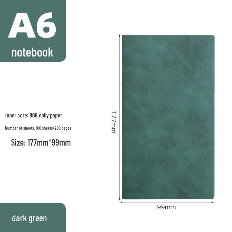 A5 Sheepskin Leather Notebook - Retro Soft Business Diary Planner with Custom Logo