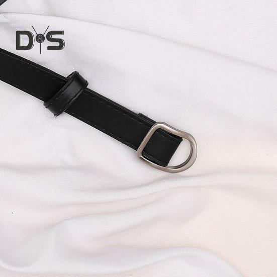 Damebelte Dame tynt kunstskinnbelte med spenne Casual Jeans Midjebeltetilbehør for kjoler Bukser