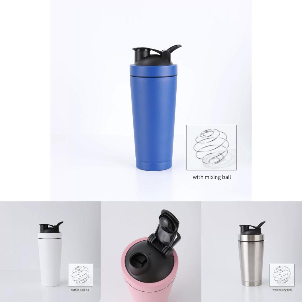 Double Layer Stainless Steel Shaker Bottle With Mixer Ball For Fitness Enthusiasts