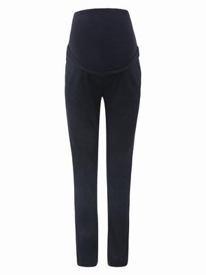Women's Black Fabric Maternity Trousers Bellybutton Maternity