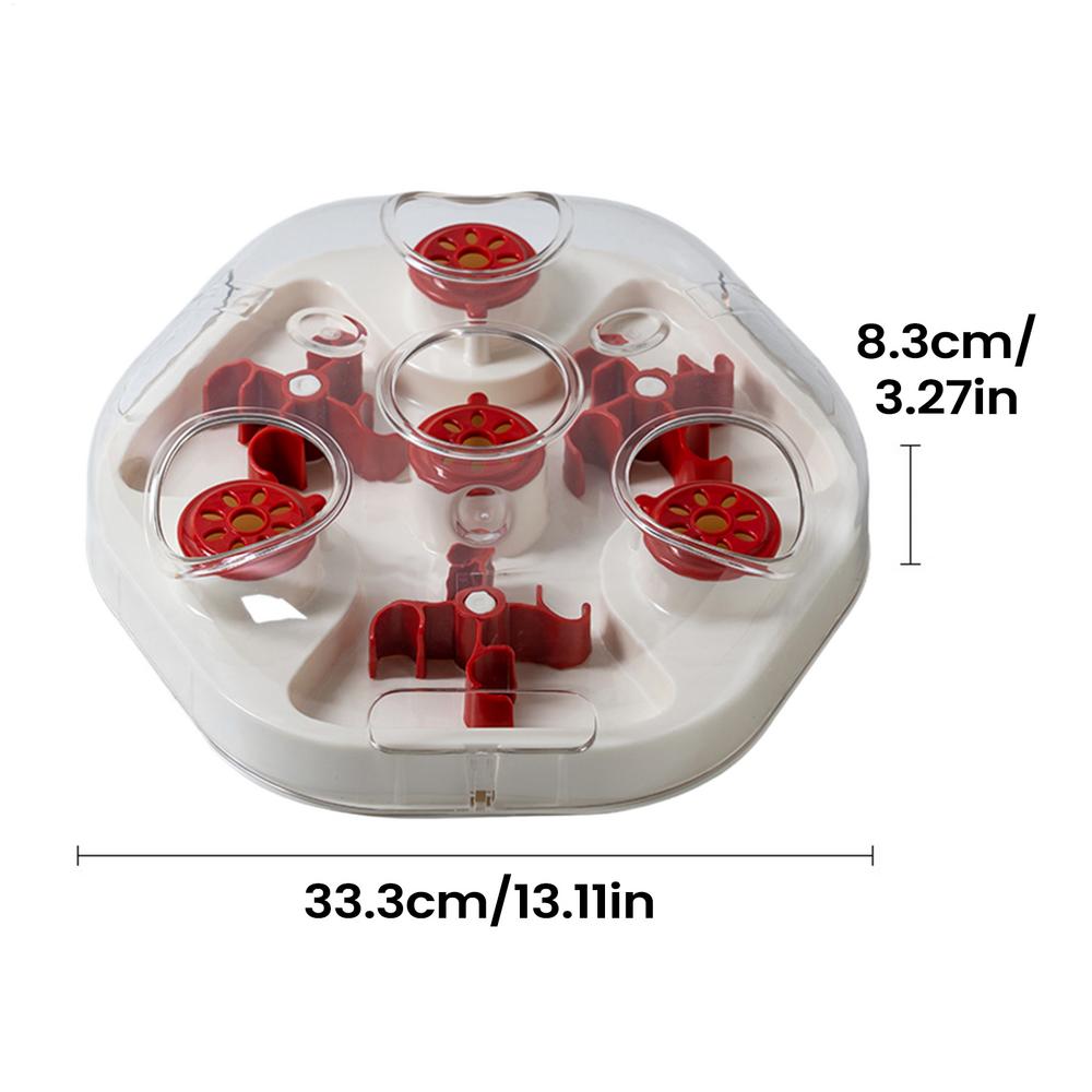 

Dog Food Puzzle Interactive Slow Feeding Dish Interactive Dog Puzzle Feeder For Slow Feeding Training Teething Home Play Boredom червоний
