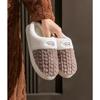 Double Color Wheat Ear Cotton Slippers with Anti Slip Thick Sole for Couples, Autumn and Winter Slippers