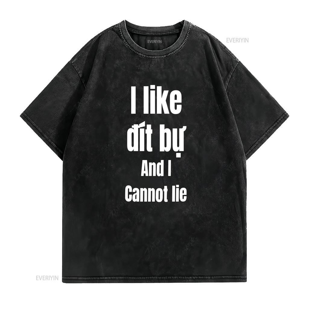I Like Dit Bu And Cannot Lie funny Vietnamese wording shirt saying vintage Washed homme Stretched Top For Everyday Wear Unisex