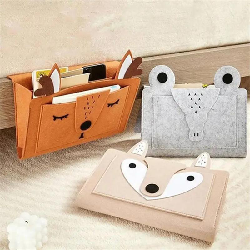 1Pc New Animal Bedside Hanging Organizer Storage Bag Felt Sofa Sorting Pocket Pouch