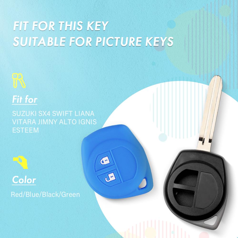 KEYYOU For SUZUKI SX4 SWIFT LIANA ALTO IGNIS ESTEEM BALENO GRAND VITARA Silicone Rubber Car Key Case Cover