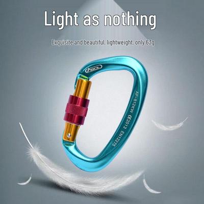 Carabiner Rappelling D-shaped Climbing Lock Outdoor Safety Hook Load-bearing Quickdraw Insurance Buckle