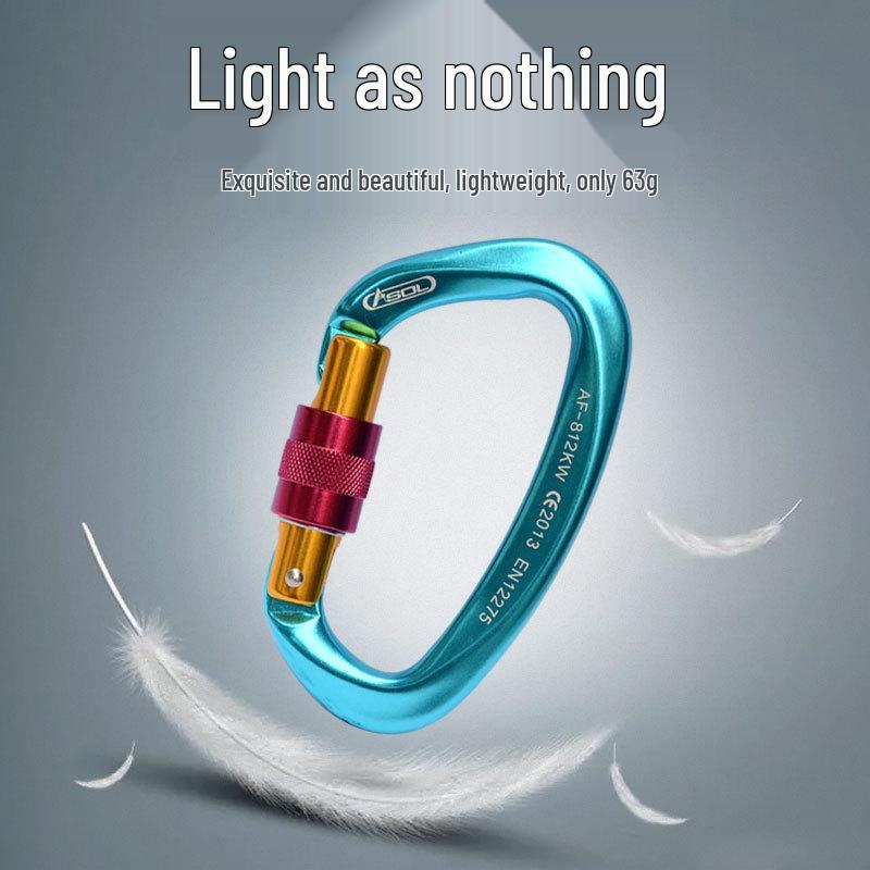 Carabiner Rappelling D-shaped Climbing Lock Outdoor Safety Hook Load-bearing Quickdraw Insurance Buckle