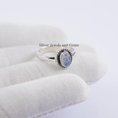 Natural Moonstone Ring, Dainty Ring, Handmade 925 Sterling Silver Ring, Designer Ring, Gift for Girls