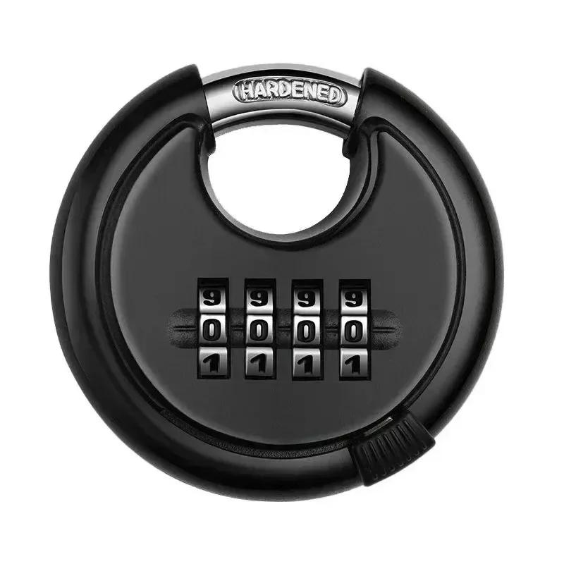 Stainless Steel Round Password Padlock Warehouse Outdoor Door Ship Container Chain Horizontal Opening Lock Anti-theft Waterproof